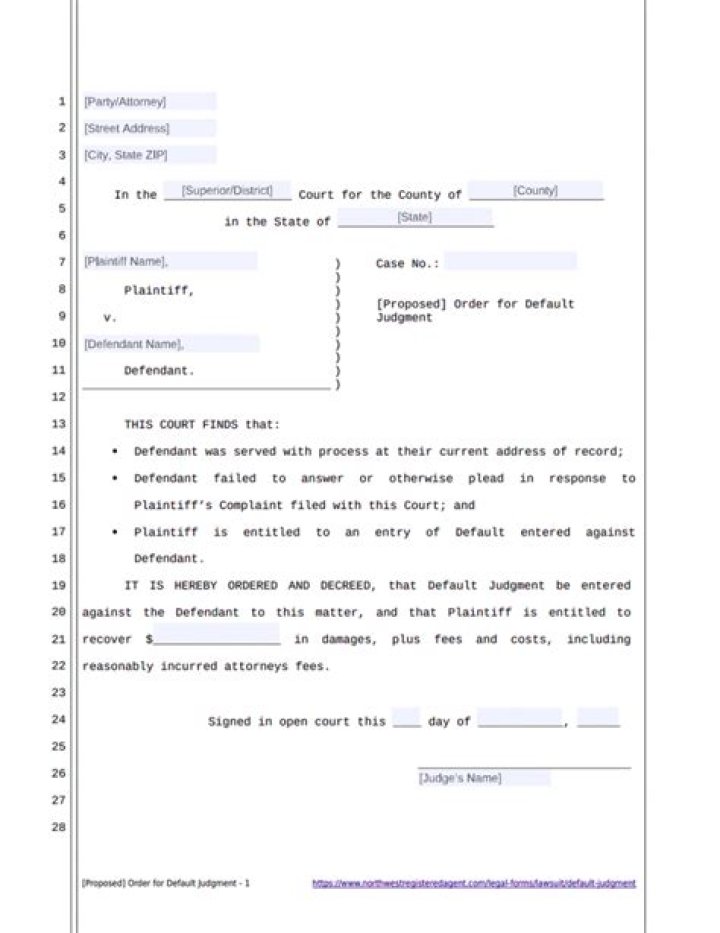 What does it mean to have a default Judgement against you?
