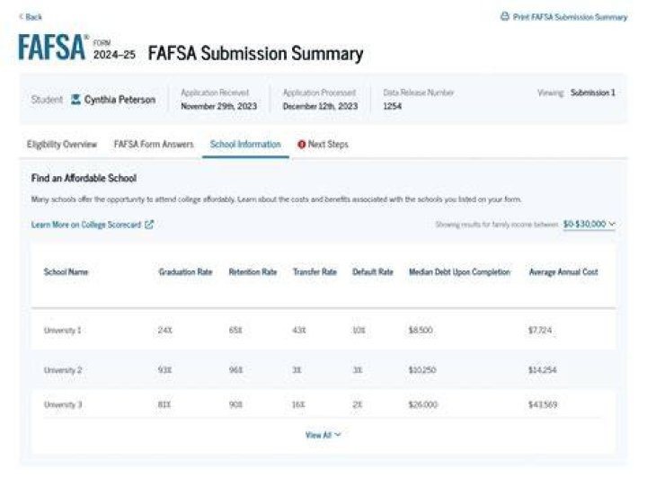 What does processing mean on FAFSA?