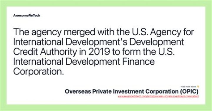 What does the Overseas Private Investment Corporation do?
