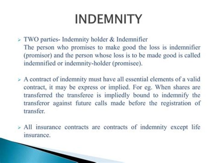 What does the term to indemnify means in insurance?