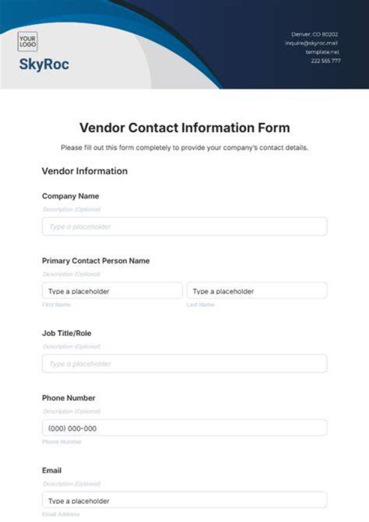 What form do I need from a vendor?
