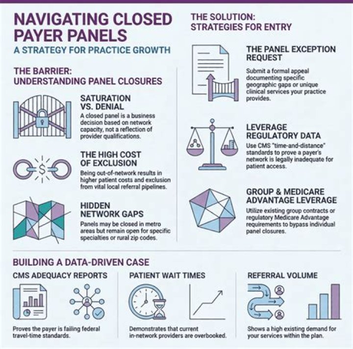 What is a closed panel in insurance?