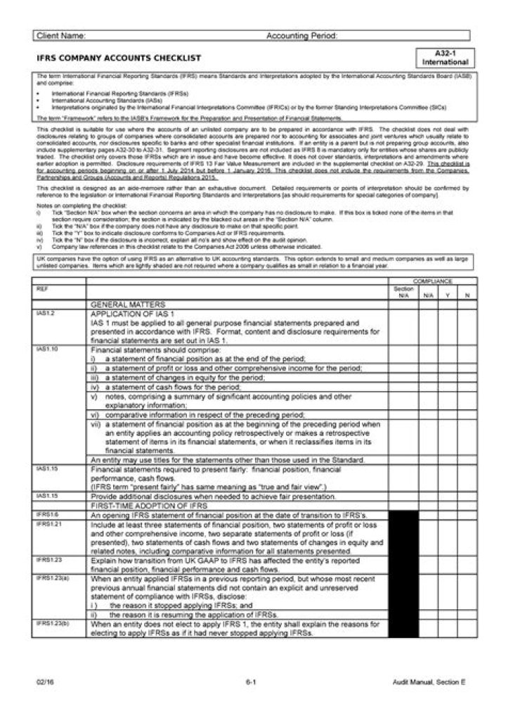 What is a financial statement disclosure checklist?