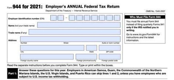 What is a Form 944 tax return?