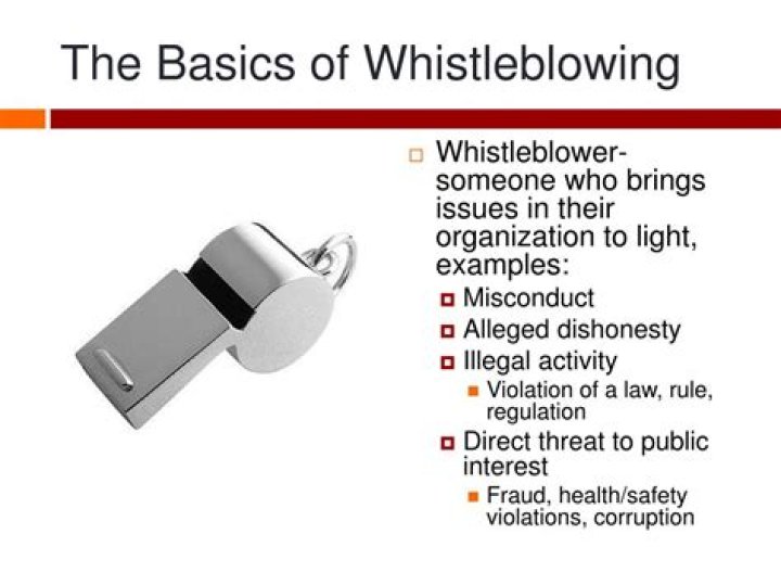 What is a whistleblower example?