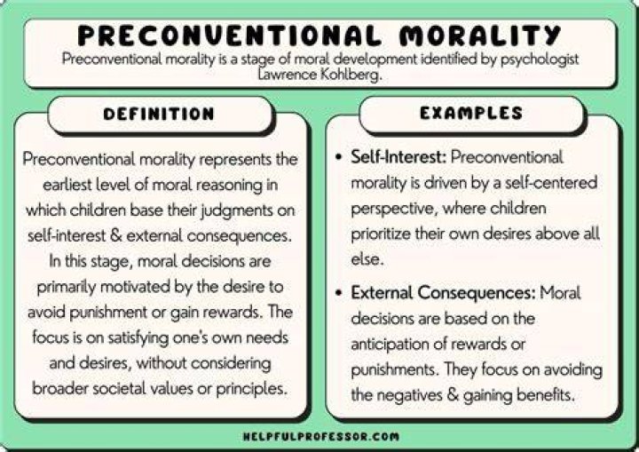 What is Preconventional morality example?
