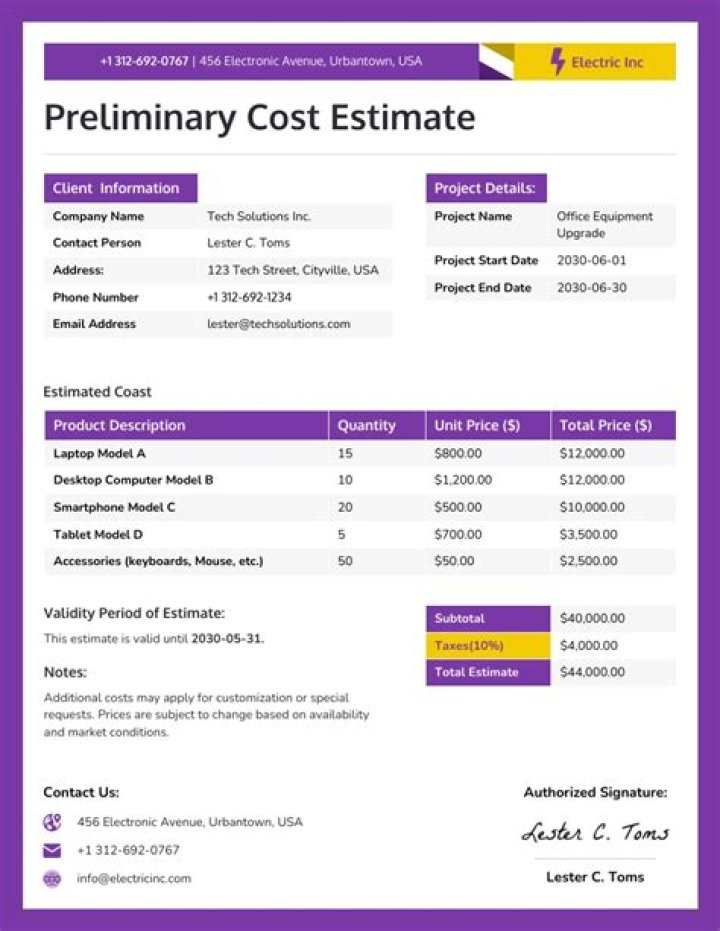 What is preliminary construction cost?