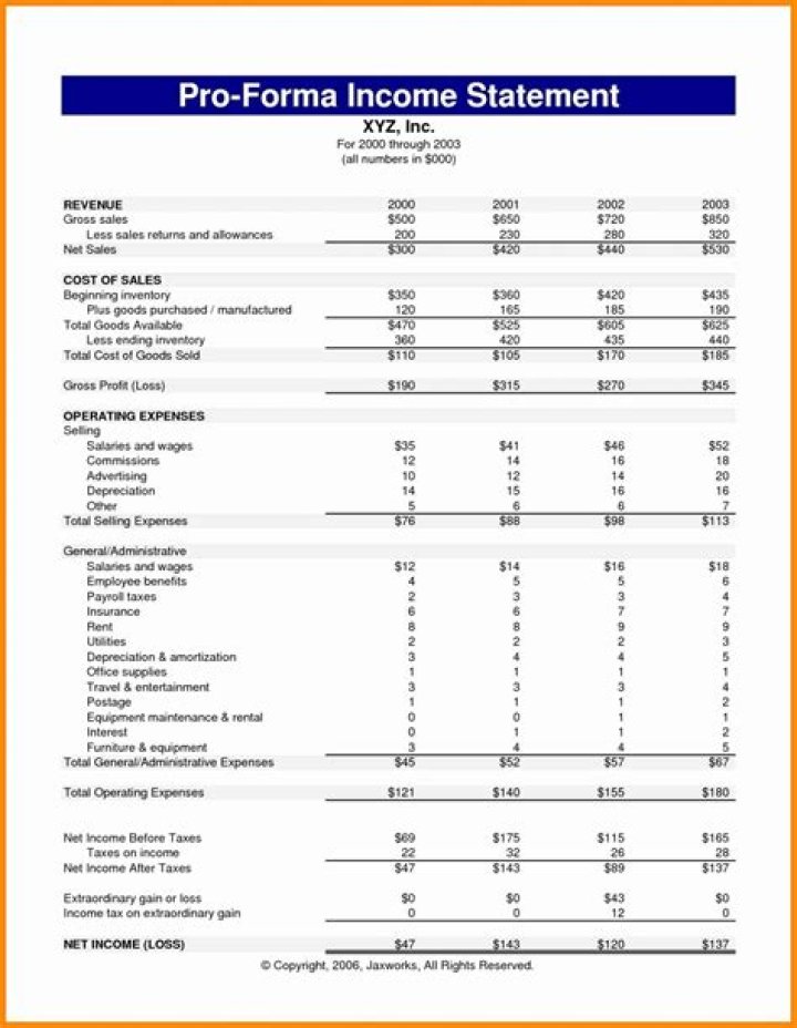 What is proforma in accounts?