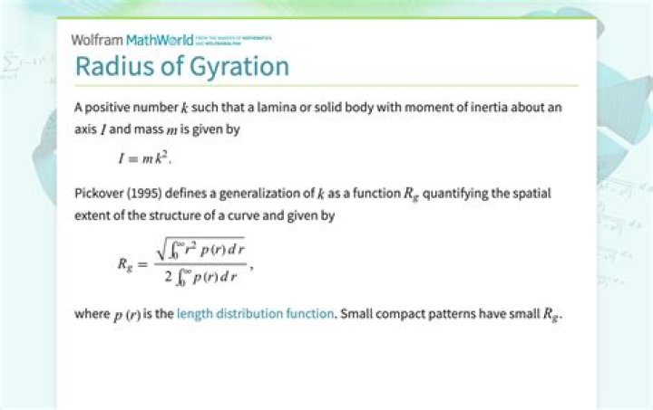 What is radius of gyration Class 11?
