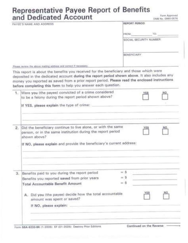 What is representative payee Report?
