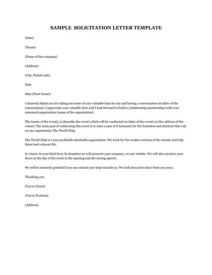 What is solicited letter example?