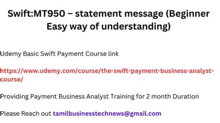 What is SWIFT message MT950?