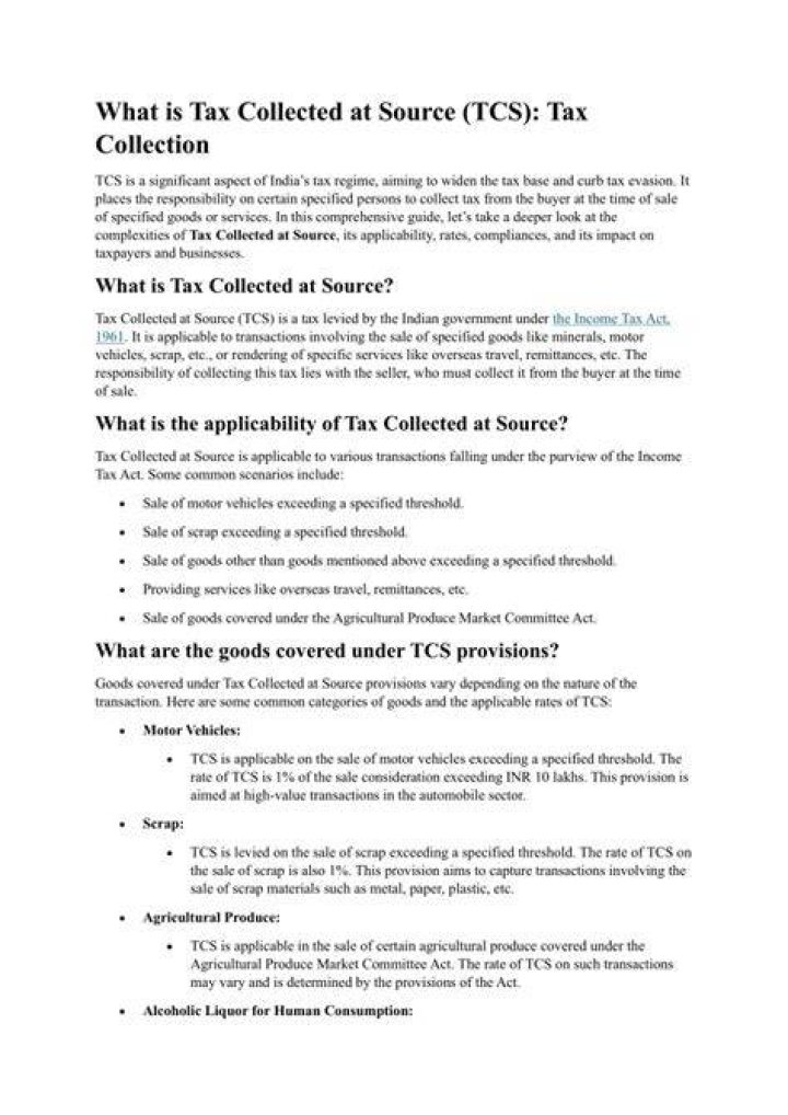 What is tax collected at source?