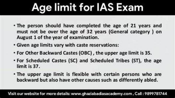 What is the age limit for IAS exam for SC category?