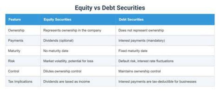 What is the difference between debt security and equity security?