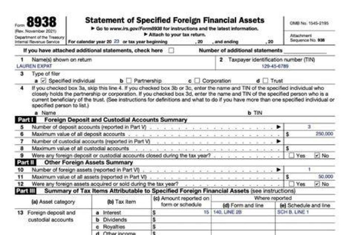 What is the filing threshold for Form 8938?