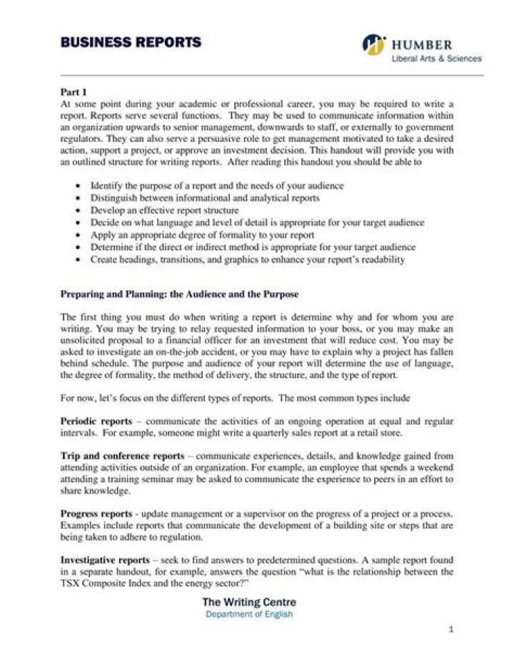 What is the meaning of a business report?