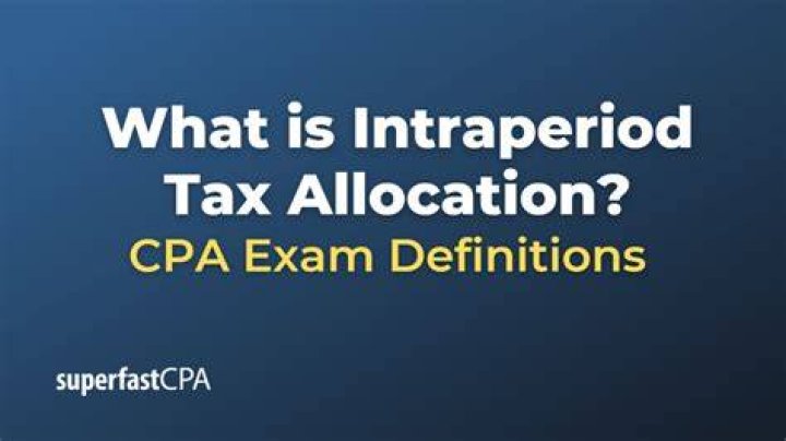 What is the purpose of Intraperiod tax allocation?