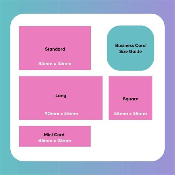What is the size of a business card in CM?