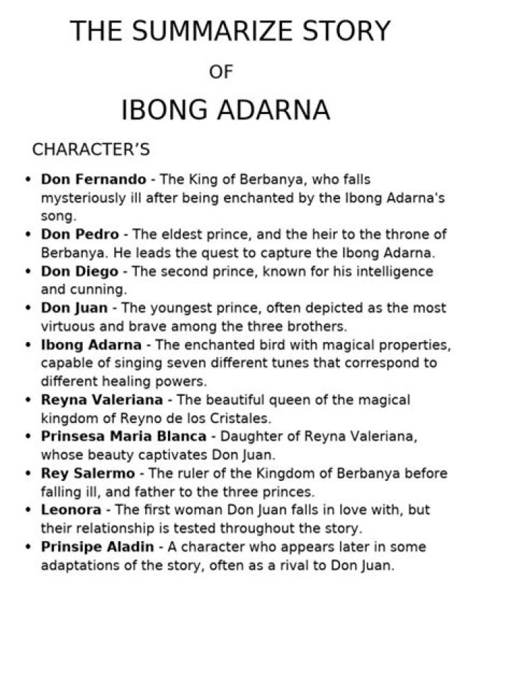 What is the story of Ibong Adarna all about?