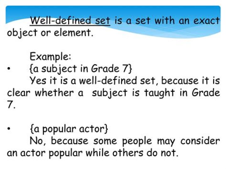 What is well-defined set examples?