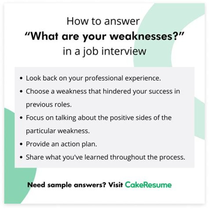 What is your weakness best answer for fresh graduate?