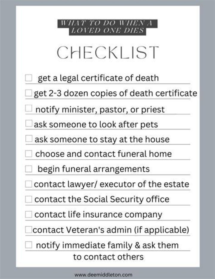 What legal things need to be done when someone dies?