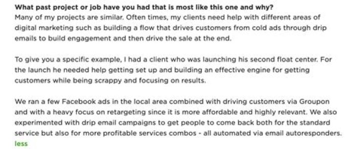 What past project or job have you had that is most like this one and why on Upwork?