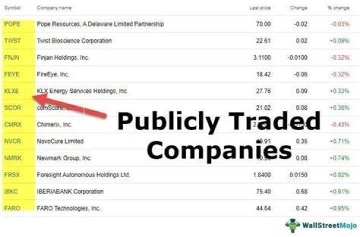 What retail companies are publicly traded?