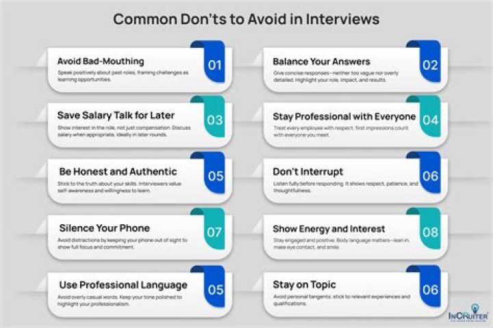 What should you avoid in a research interview?
