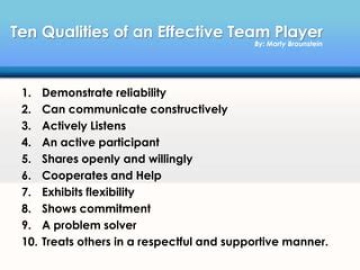 What skills does an effective team player need?