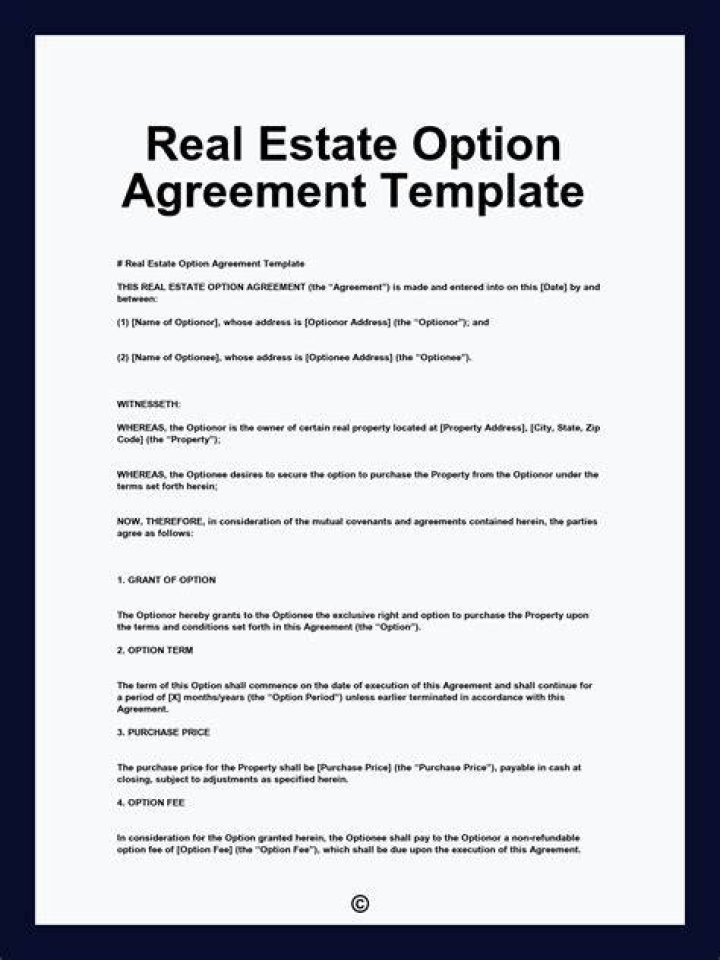 What type of agreement is an option to buy real estate?