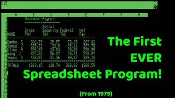 What was the first ever spreadsheet?