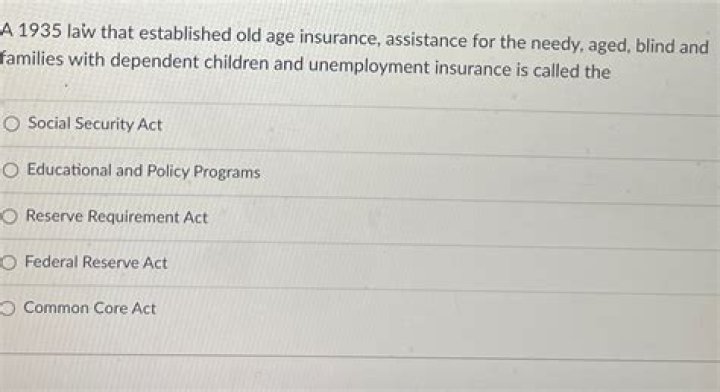 What was the name of the legislation that created old-age insurance and unemployment insurance?