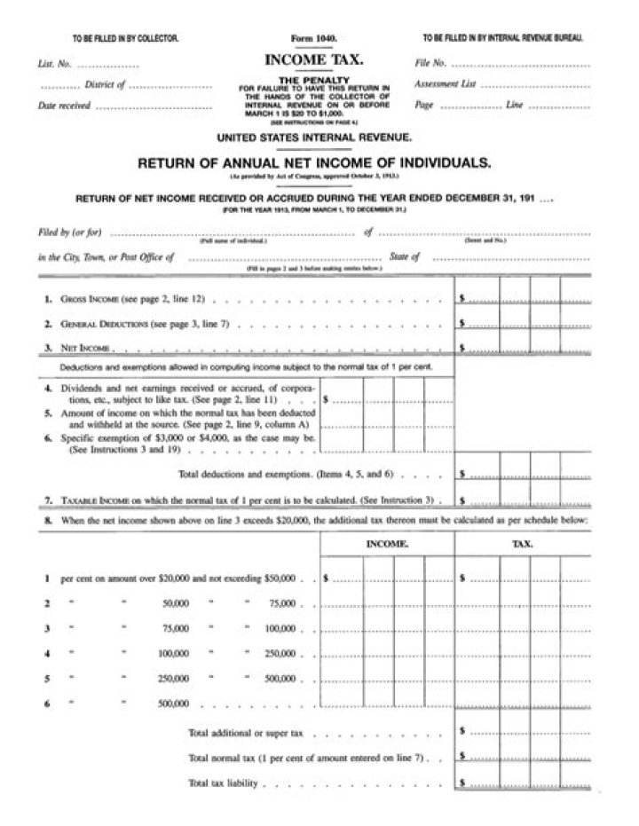 What was the purpose of the first federal income tax?