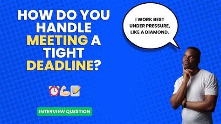 What would you do if you were unable to meet a deadline interview question?