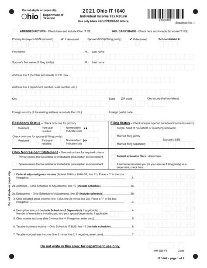 When can I file Ohio State Taxes 2021?