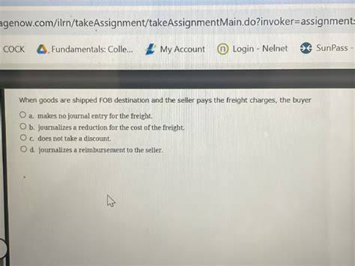 When goods are shipped FOB destination and the seller pays the freight charges?
