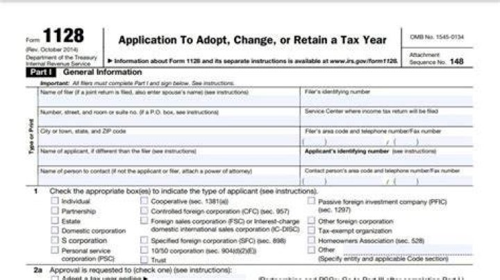 When Must form 1128 be filed?