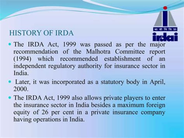 When was IRDA enacted?