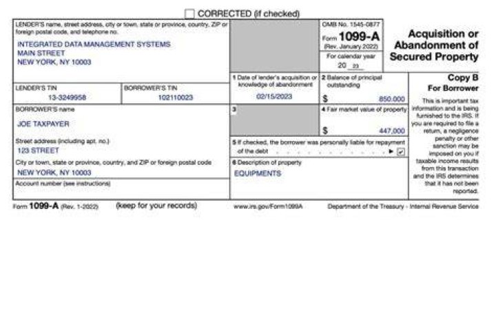 When would a lender file Form 1099-A?