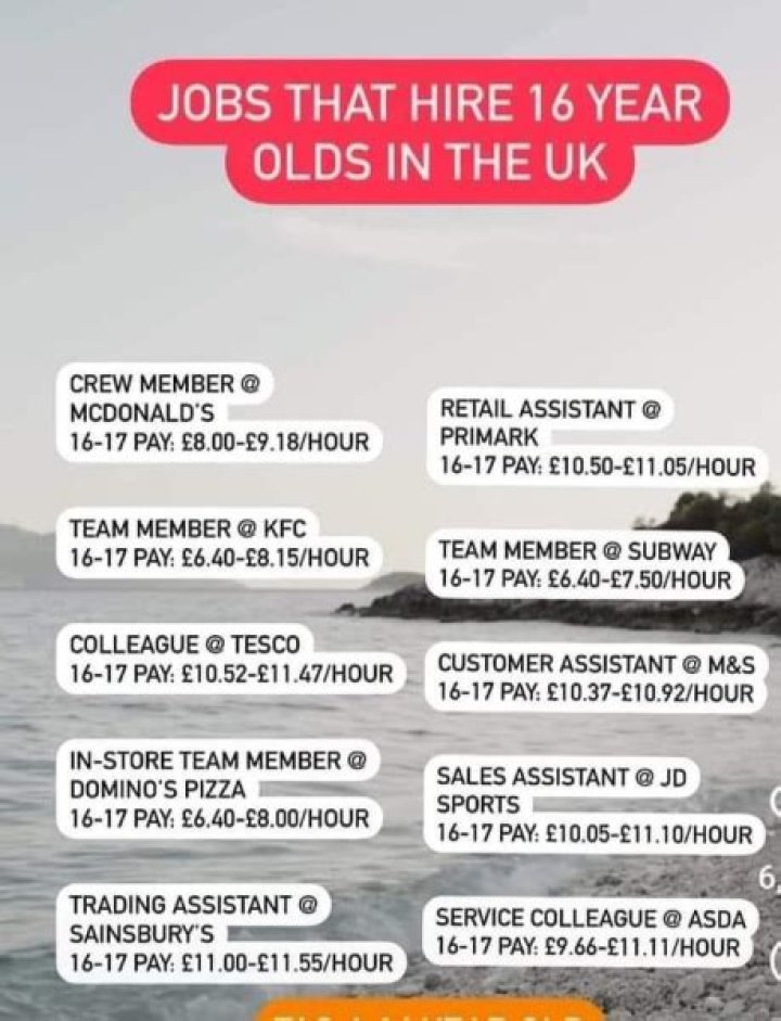 Where can you work when your 16?