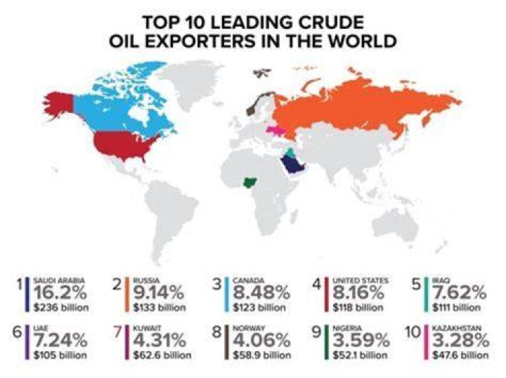 Which country is the largest exporter of petroleum?
