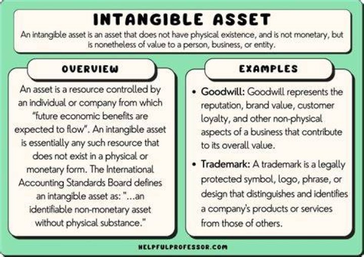 Which intangible asset is recorded only when an acquiring company purchases another company?
