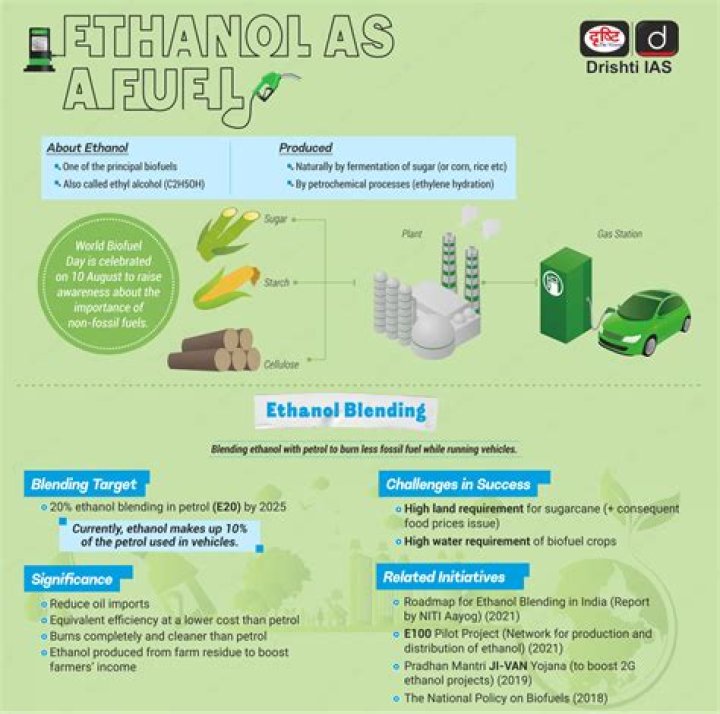 Which nation use 100% ethanol blend fuels?