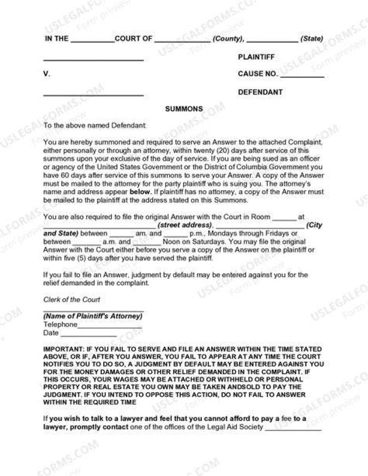 Why am I being served a summons?