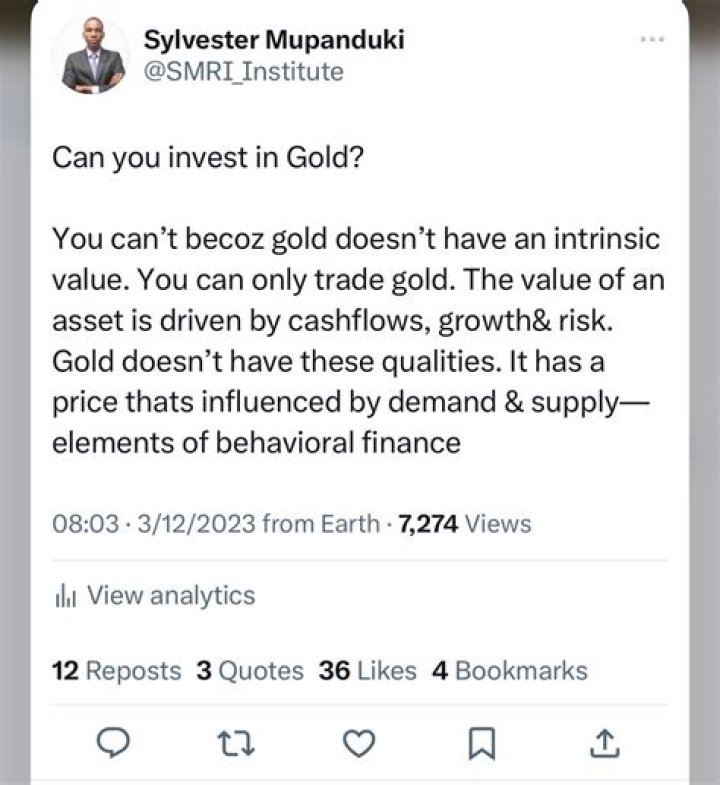 Why gold is not a good investment?