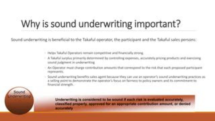 Why is sound underwriting important?